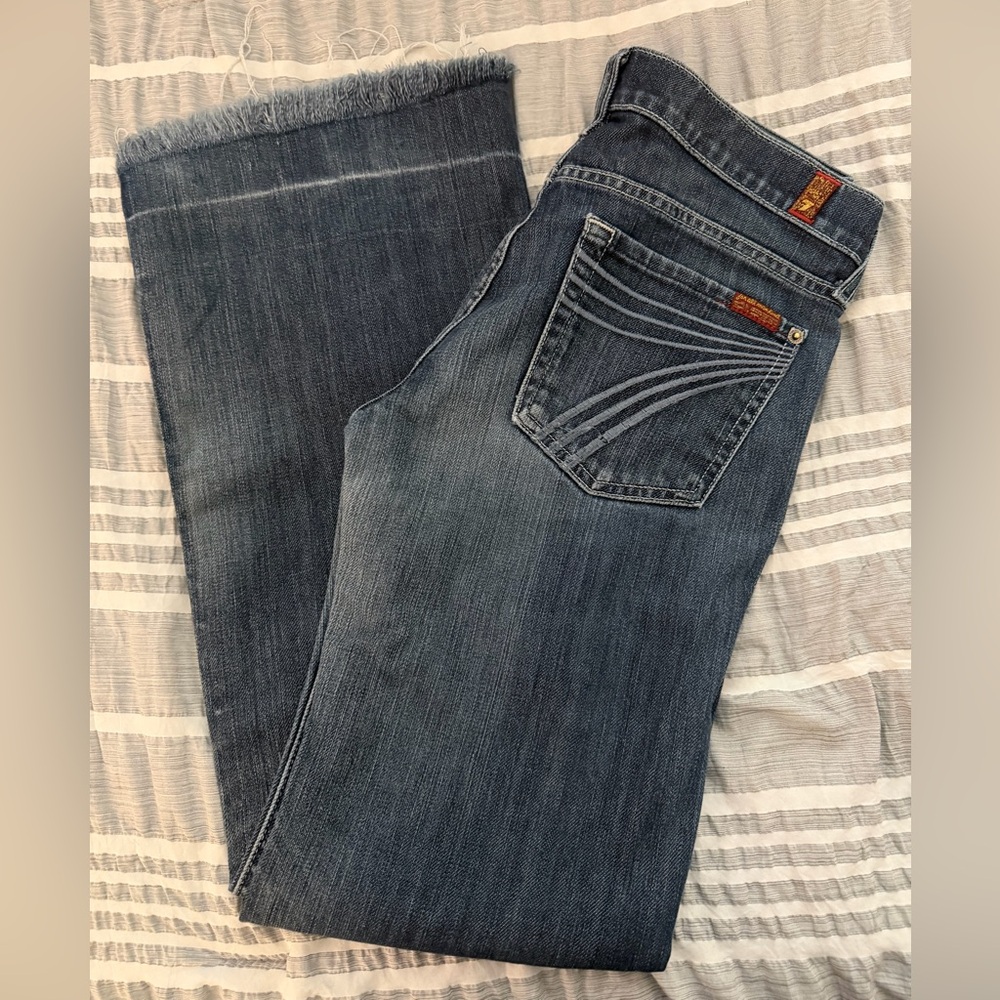 7 For All Mankind Medium Blue Boot Cut Jeans